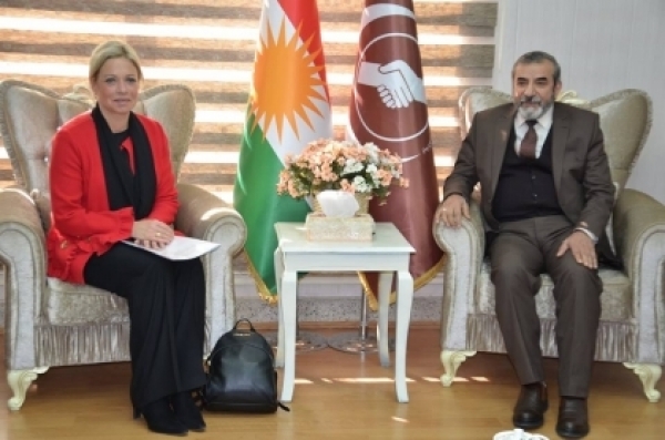 Secretary-General of the KIU receives the representative of the United Nations in Iraq